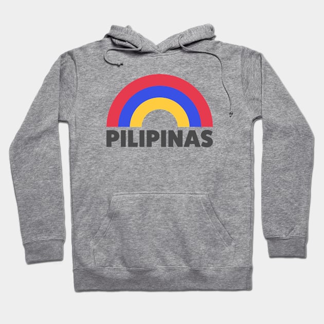 Pilipinas Retro Rainbow Flag Colors Hoodie by modeoftravel